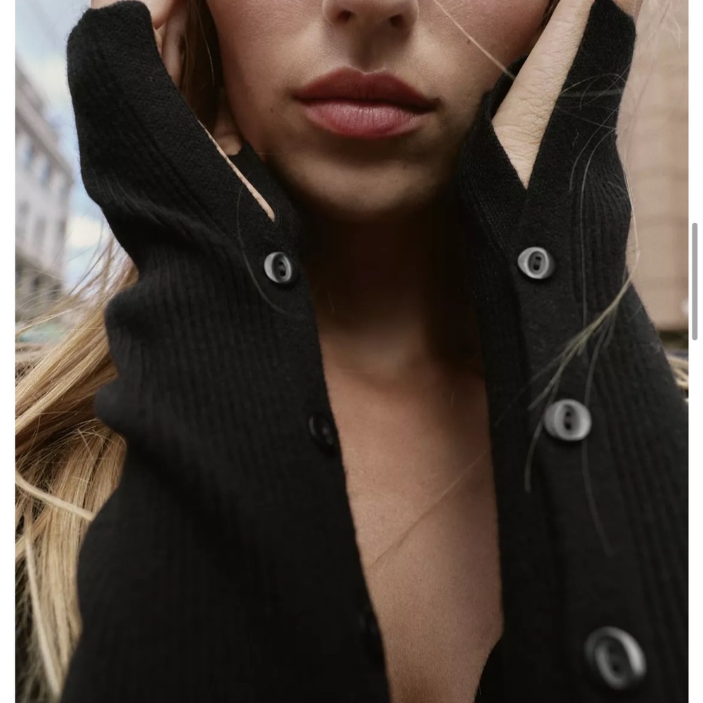 Zara NWT rib knit midi dress black 6216/100 - Picture 8 of 12